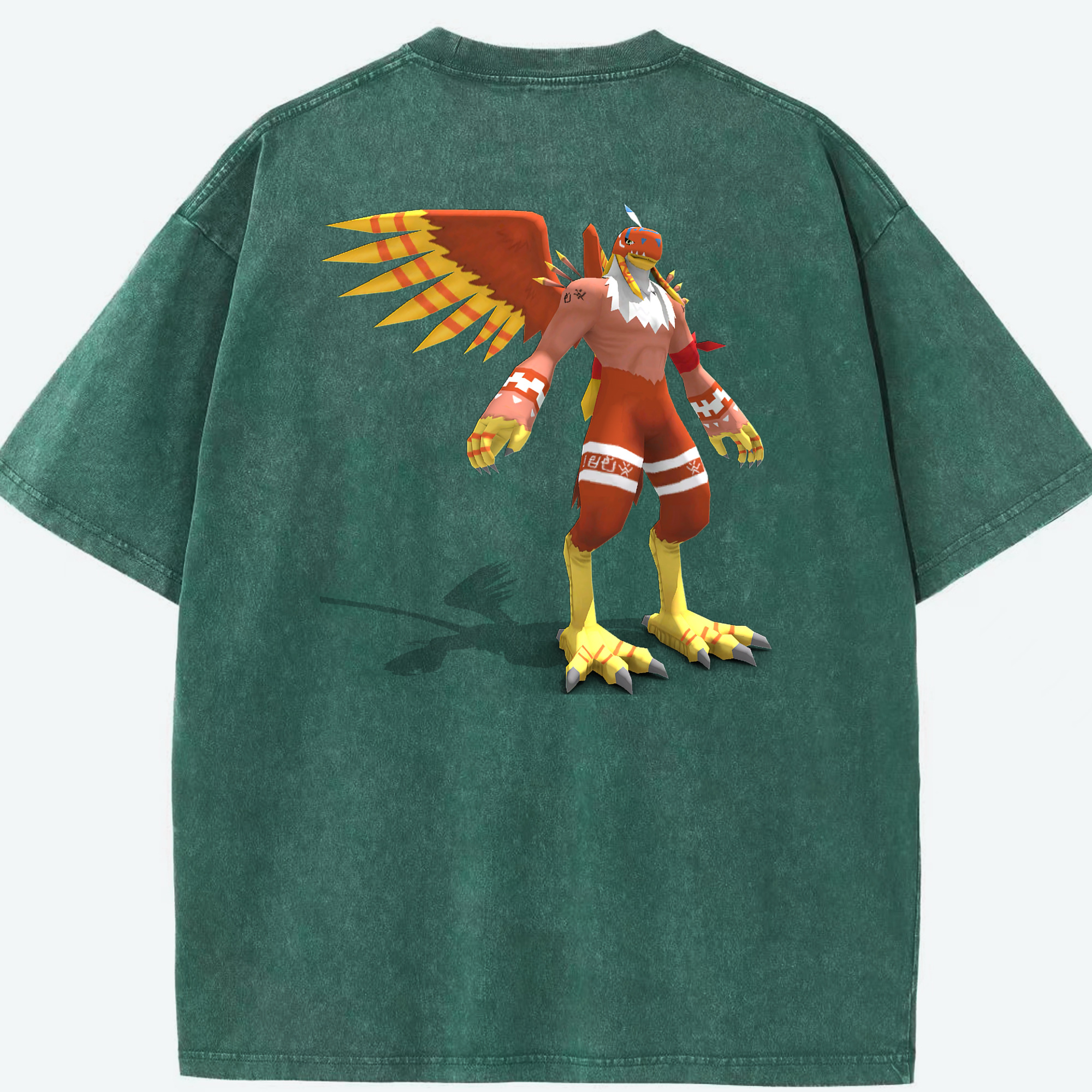 （画像用） Digimon デジタルモンスター/デジモン 綿100% ヴィンテージ風 半袖Tシャツ（背面プリント）